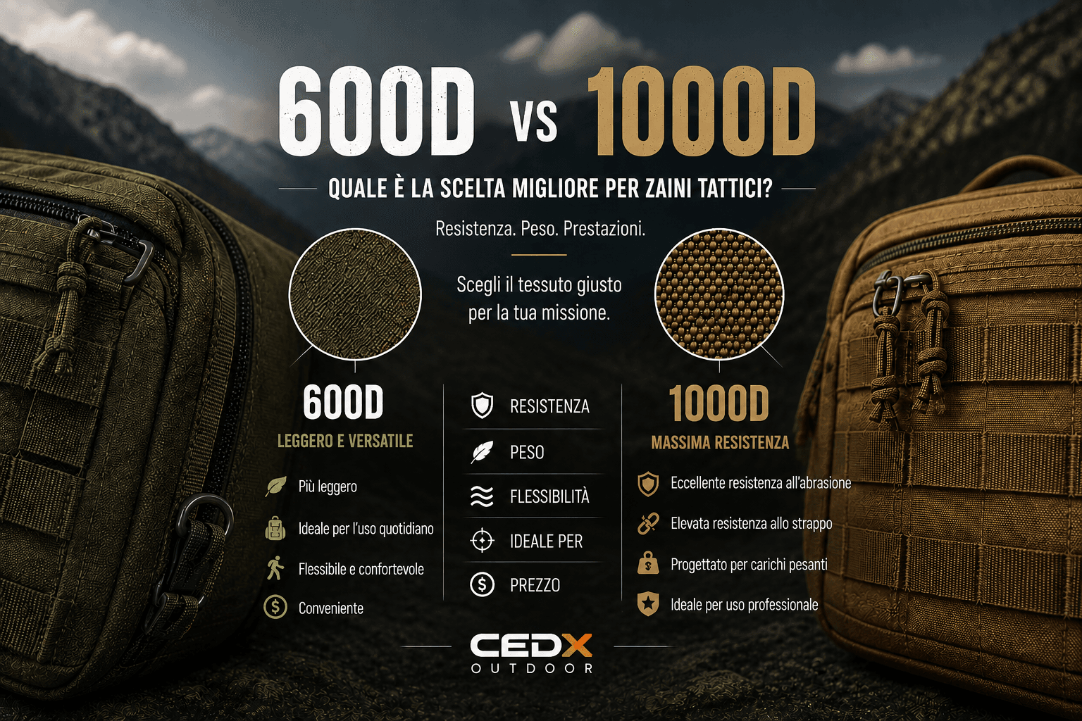 600D vs 1000D: Quale Tessuto e Migliore per Borse Tattiche?